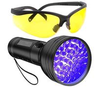 Mekalero Detector de fugas de aire acondicionado portátil para coche con gafas, detector de fugas de tinte de aceite para una identificación precisa de fugas con gafas protectoras