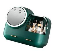 Mekalero Organizadores de maquillaje LED con lentes de luz brillante para una aplicación cosmética perfecta, caja de almacenamiento de gran capacidad, organizador de productos de belleza