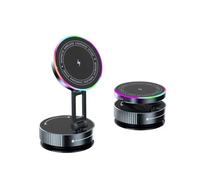 Mekalero Soporte para teléfono de coche con ventosa segura y resistente con 15 W rápido inalámbrico y rotación ajustable de 180 grados