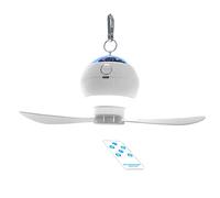 Mekalero Ventilador portátil para acampar al aire libre, luz recargable con proyección, lámpara colgante de tienda de campaña, lámpara familiar para interiores y exteriores, ventilador portátil