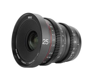 MEKE Lente Mini Cine 4K de 25 mm de gran apertura con enfoque manual de baja distorsión para montaje Micro Cuatro Tercios compatible con cámaras Olympus Panasonic Lumix y BMPCC 4K Zcam E2