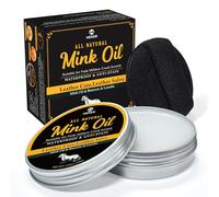 MEKER Aceite de visón para botas de piel, acondicionador de piel y limpiador de 3.5 onzas, totalmente natural, impermeable, suavizan y restauran los zapatos, Blanco, 100g