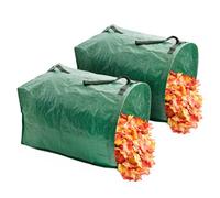 MEKKAPRO Bolsas Jardín Grandes, Pack de 2 Bolsas Basura Jardín con Asas Reforzadas, Bolsa Jardinería Reutilizable 200 Litros, Saco Hierbas, Escombros, Tierra Jardín, Cultivo, Césped, Huerto, Poda