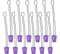 MEKLITRZ 12 Vasos De Chupito De Plástico for Colgar Alrededor Del Cuello, Cadena De Vasos De Chupito De Novia Del Equipo, Collar De Perlas for Fiesta, Jarra De Chupito, Celebraciones(Purple)