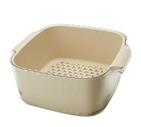 MEKLITRZ Cesta de Drenaje Doble for Cocina, Cestaer for Escurrir Verduras, Cestase Multiusos for Lavar Frutas, Diseño Doble, Drenaje Eficiente for Cocina Hogar Sala De Estar(White,29x27cm)