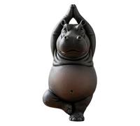 MEKLITRZ Figura De Resina De Hipopótamo De Yoga Torpe - Estatua De Meditación Caprichosa, Atención Plena for Mujeres, Mamá, Esposa, Adorno De Escritorio Zen(Type A)
