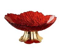 MEKLITRZ Frutero Pedestal, Bandeja Multifuncional, Cuenco Decorativo, Soporte Exhibición Postres, Soporte Platos for Bodas Sala Estar Hogar Cocina Encimera Fiesta(Petal base(Red))