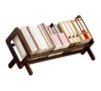 MEKLITRZ Librería Inclinable Madera Bambú, Estantería Escritorio, Estante Almacenamiento Libros, Soporte Exhibición Organizador Estante Escritorio for CD revistas Libros(Dark,30x26x25cm)