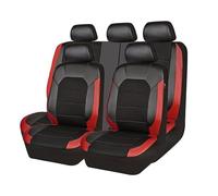 MeKnMoney Cuero Fundas Asientos Coche para Peugeot 206 CC SW 207 208 307 CC/3008 2007-2023 2024 2025, Delanteros Traseros Fundas Asiento Completo Respirable Accesorios,C/Black Red