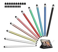 MEKO 2 en 1 lápiz capacitivo para tableta, 10 paquetes con 20 puntas de goma, lápiz capacitivo universal para pantalla táctil compatible con iPad, Android, iPhone, Samsung, Huawei, Xiaomi, etc