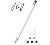 MEKO Lápiz Táctil Magnético 3 en 1 Lápiz para Tablet con Punta de Fibra, Goma y Disco,Compatible con Todas Las Tabletas/Teléfonos como Switch/iPhone/iPad/Samsung/Huawei/Xiaomi - Blanco