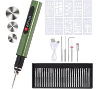 MEKOTRIN Kit de Pluma de Grabado, Grabador Rotativo Portátil, Herramienta Profesional, Joyería, Madera, Vidrio, Tallado, Artistas, Bricolaje (GREEN)