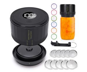 MEKOTRIN Máquina de Sellado de Vacío de Frasco, Sello de Tapa Automática con Pantalla LED, Control de Llave y Molienda de Silicio