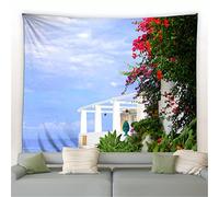 MEKPAM Tapiz De Paisaje De Parque De Primavera Naturaleza Rural Flor Planta Verde Bosque Árboles Jardín Tela Para Colgar En La Pared Sala De Estar Dormitorio Decoración 230X180cm