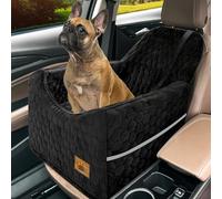 melafa365 Asiento de coche para perros pequeños, asiento elevador de espuma viscoelástica, asiento de seguridad para viaje con funda extraíble lavable, bolsillos de almacenamiento, asiento elevado