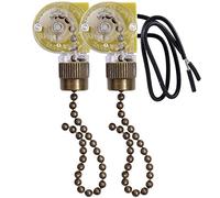 melairo Interruptor de Luz de Ventilador de Techo ZE-109 Interruptor de Luz de Dos Cables con Cables de TraccióN para Ventiladores de Techo LáMparas 2 Piezas Bronce