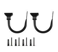 melairo Juego de 2 Respaldos MetáLicos Cuadrados para Cortinas Decorativas, Abrazaderas para Cortinas Montadas en la Pared para el Dormitorio, la Oficina Viene con Tornillos, Negro