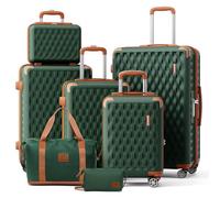 Melalenia 7 PCS Juego de Maletas, ABS Set de Trolley Viaje Rígidas(30/46/53/63/73cm), Ultrasligera Maleta de Mano, 4 Ruedas Dobles Giratorias y Cerradura TSA Incluye Bolsa, Neceser y Bolsa de Viaje