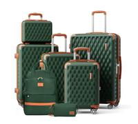 Melalenia 7 PCS Juego de Maletas, ABS Set de Trolley Viaje Rígidas(30/46/53/63/73cm), Ultrasligeras Maleta de Mano, 4 Ruedas Dobles Giratorias y Cerradura TSA Incluye Bolsa, Neceser y Mochila