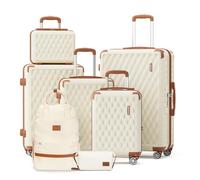 Melalenia 7 PCS Juego de Maletas, ABS Set de Trolley Viaje Rígidas(30/46/53/63/73cm), Ultrasligeras Maleta de Mano, 4 Ruedas Dobles Giratorias y Cerradura TSA Incluye Bolsa, Neceser y Mochila