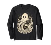 Melancholy Ghost Dachshund, Amante del café para Halloween Manga Larga
