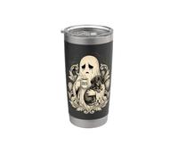 Melancholy Ghost Dachshund, amante del café para Halloween Vaso térmico de acero inoxidable de doble pared