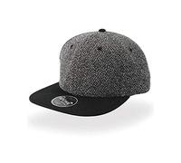 Melange Flat Brim Cap Basecap Baseballcap Snapback (One Size - blau-meliert)