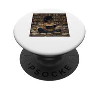 Melanin Afro Women Educated Reading Book Black History Girls PopSockets PopGrip Adhesivo