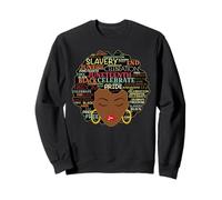 Melanin Black Women Natural Hair Afro Word Art Juneteenth Sudadera