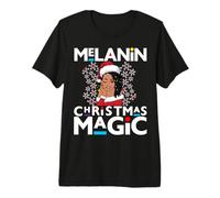 Melanin Christmas Magic Black Mrs Claus Dreads Butterly Star Camiseta Premium