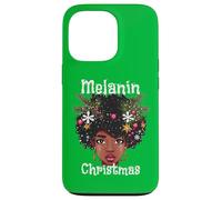 Melanin Christmas Ugly Sweater Verde Negro Niña Magic Queen Carcasa para iPhone 13 Pro