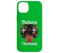 Melanin Christmas Ugly Sweater Verde Negro Niña Magic Queen Carcasa para iPhone 14 Plus