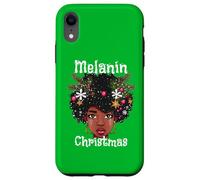 Melanin Christmas Ugly Sweater Verde Negro Niña Magic Queen Carcasa para iPhone XR