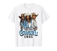 Melanin Cowgirl Swag Historia Afroamericana Rodeo Occidental Camiseta gráfica económica