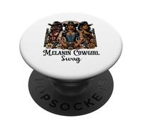 Melanin Cowgirls African American Cowgirl Swag Black History PopSockets PopGrip Adhesivo