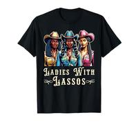 Melanin Cowgirls Ladies with Lassos African American Cowgirl Camiseta