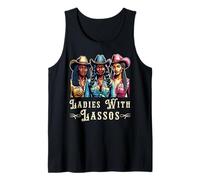Melanin Cowgirls Ladies with Lassos African American Cowgirl Camiseta sin Mangas