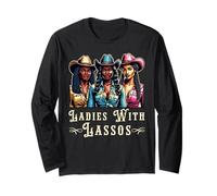 Melanin Cowgirls Ladies with Lassos African American Cowgirl Manga Larga