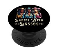 Melanin Cowgirls Ladies with Lassos African American Cowgirl PopSockets PopGrip Adhesivo