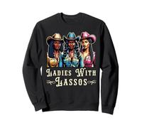 Melanin Cowgirls Ladies with Lassos African American Cowgirl Sudadera