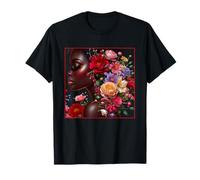 Melanin Floral Woman Black History Month African American Camiseta