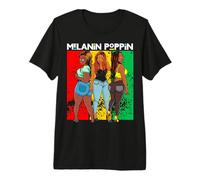 Melanin Poppin Sistas Black Girl Magic Brown Skin Crew Camiseta Premium