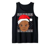 Melanin Prince Christmas Black Boy, Navidad, Piel marrón, diversión para niños Camiseta sin Mangas