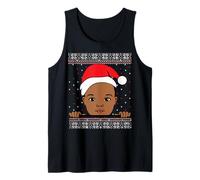 Melanin Prince Christmas Black Boy, Navidad, Piel marrón, diversión para niños Camiseta sin Mangas