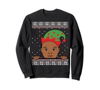 Melanin Prince Christmas Black Boy, Navidad, Piel marrón, diversión para niños Sudadera