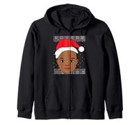 Melanin Prince Christmas Black Boy, Navidad, Piel marrón, diversión para niños Sudadera con Capucha