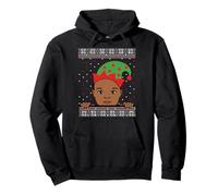 Melanin Prince Christmas Black Boy, Navidad, Piel marrón, diversión para niños Sudadera con Capucha