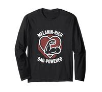 Melanin Rich Dad Powered Design Family Love Papá Día del Padre Manga Larga