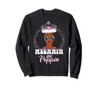 Melanin Stay Poppin Mes de la Historia Negra Chica Mágica Sudadera