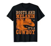 Melanin Western Cowboy Rodeo Vibes Country Pride Camiseta